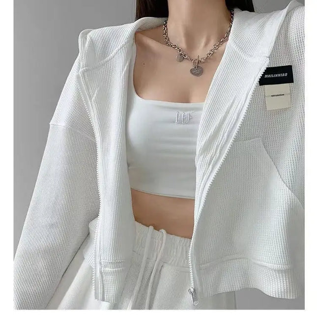 Women's Casual Hooded Zipper Sweater Jacket