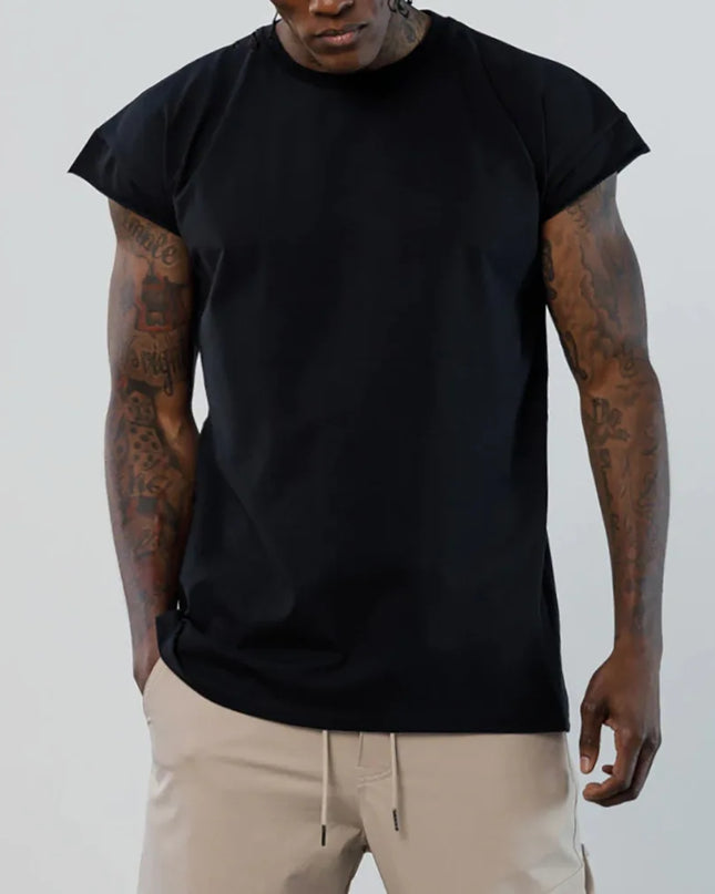 Men's Cap Sleeve Cut-Off Slim Fit T-Shirt