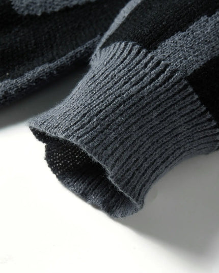 Men's Knitted Jacquard Pattern Pullover Sweater - Stylish & Comfortable Knitwear