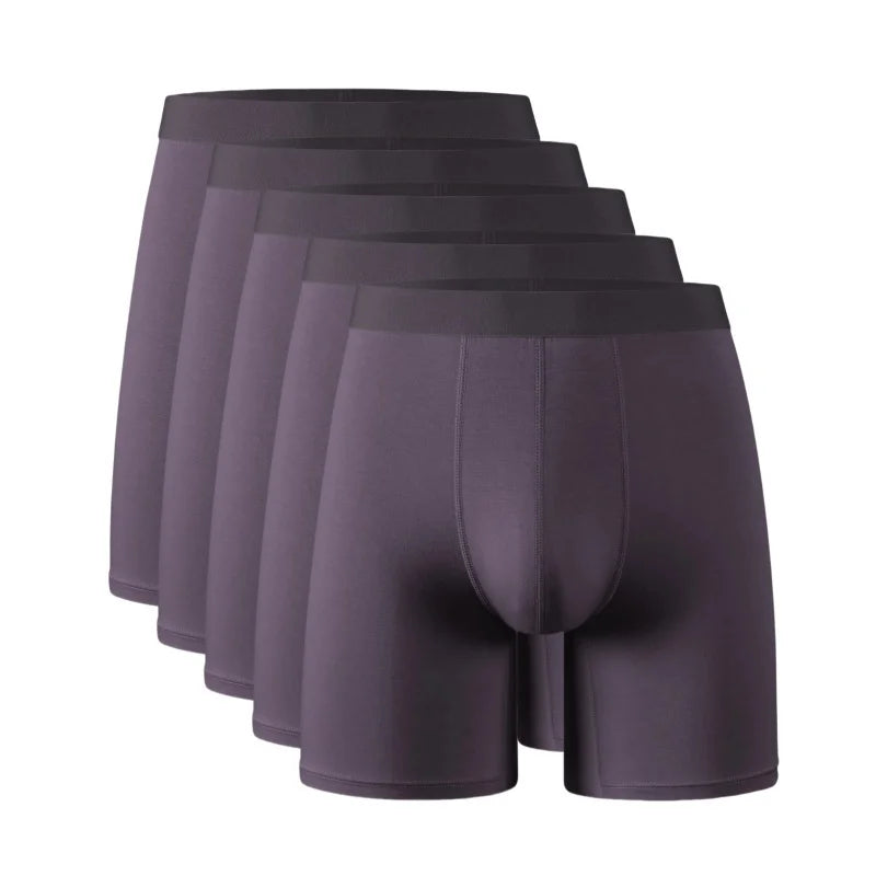 Men's Long Leg Boxer Briefs Multipack - 95% Bamboo Fiber & 5% Spandex