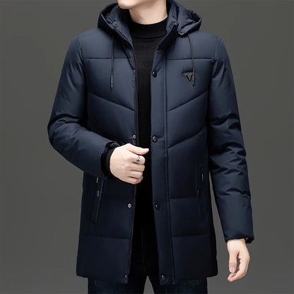 Men's Cotton Padded Hooded Coat - Oversized Parka Jacket for Men