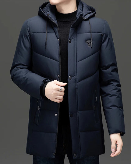 Men's Cotton Padded Hooded Coat - Oversized Parka Jacket for Men