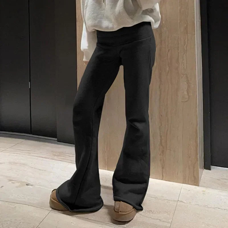 Slim Low-Waisted Flare Pants - Casual  Boot Cut for Women