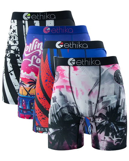 ETHIKA 4-Pack Men's Breathable Boxer Briefs