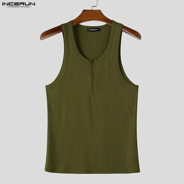 INCERUN Men's Knitted Tank Tops