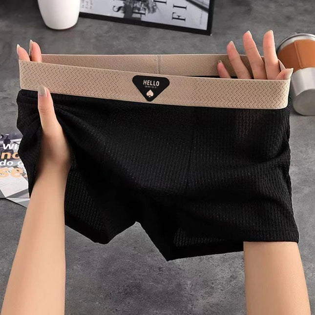 4 Pack Men's Ice Silk Boxer Shorts - Breathable, Cool, Thin Underwear for Men