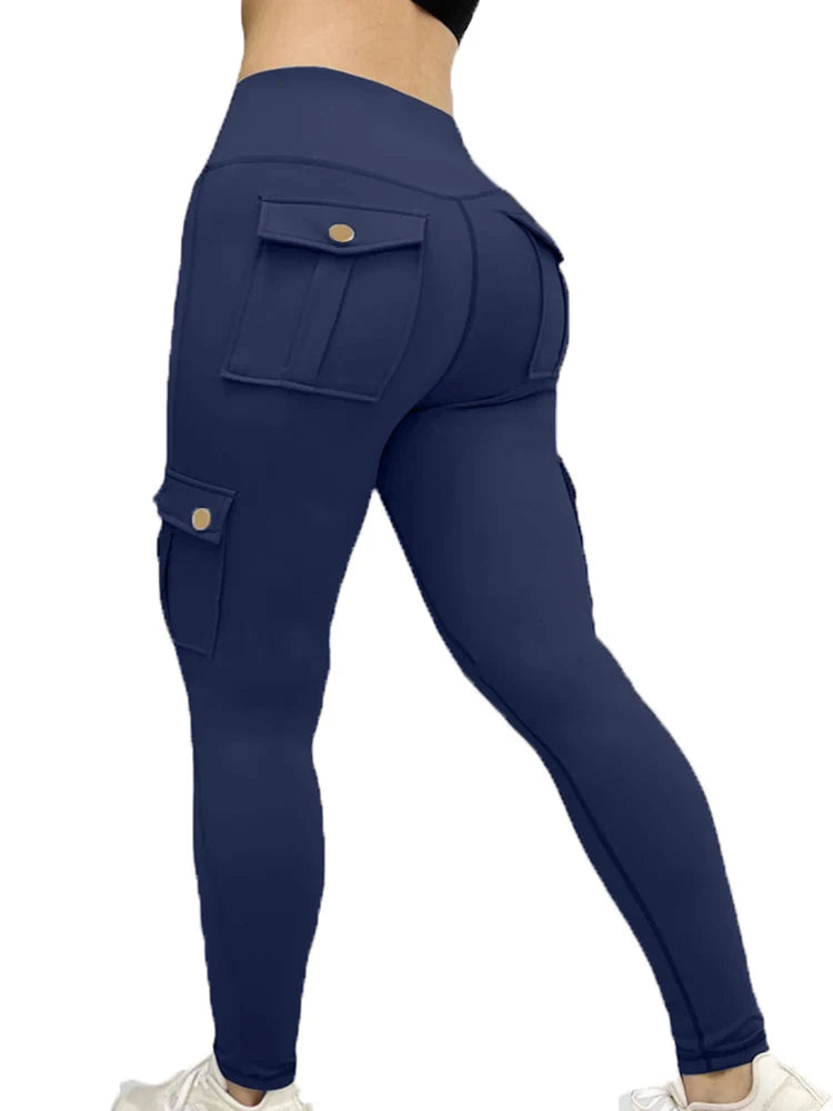 Women's High-Waist Skinny Stretch  Leggings With Side Pockets