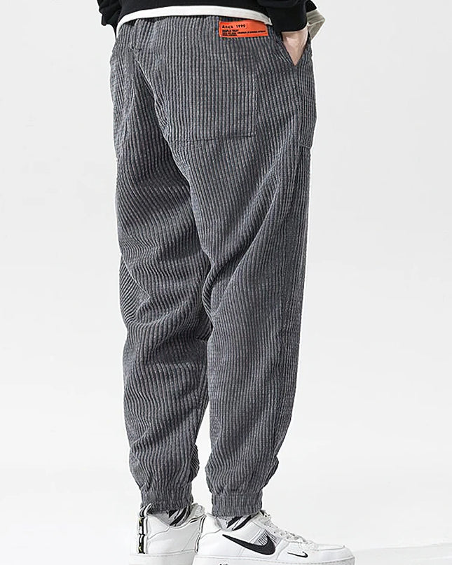 Men's Fleece Corduroy Loose Joggers