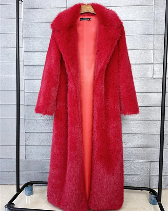 Women's Faux Fur Coat – Luxury Elegant Loose Fit Coat