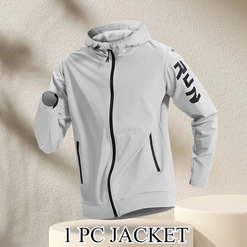 Men's Quick Dry Fitness Set: 2-Piece Jacket and Sweatpants Combo - Loose Fit