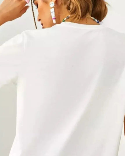 Women's Loose Casual Bra Printed T-Shirt