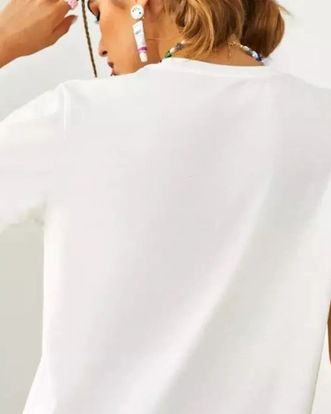 Women's Loose Casual Bra Printed T-Shirt