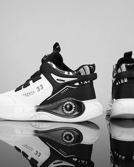 Men's Durable Sneakers with Rotating Tightening Disc – Non-Slip Lace-Up Athletic Shoes