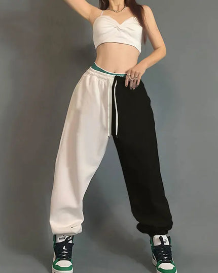 High Waist Women's Cotton Sweatpants with Letter Print
