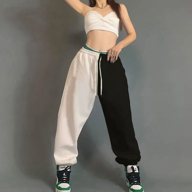 High Waist Women's Cotton Sweatpants with Letter Print