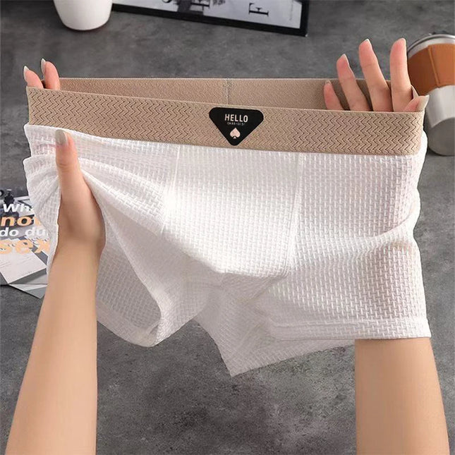 4 Pack Men's Ice Silk Boxer Shorts - Breathable, Cool, Thin Underwear for Men