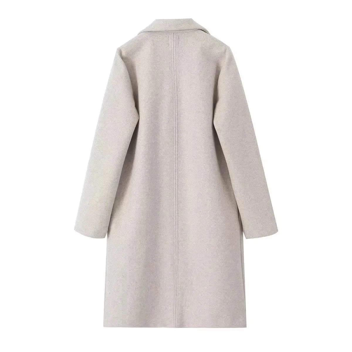 Women's Woolen Coat - Open Stitch Long Trench Coat for Women