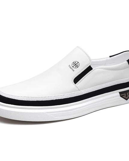 Men’s Leather Slip-On Loafers — Comfortable Flat Shoes