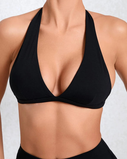 High-Impact Sports Bra Halter Top with Quick-Dry Technology