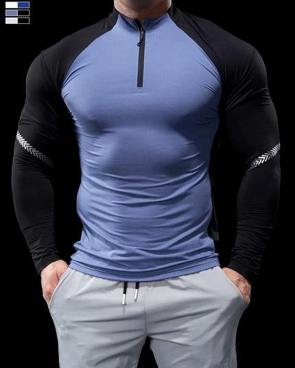 Men's Half-Zip Long-Sleeve Stretch Sweater