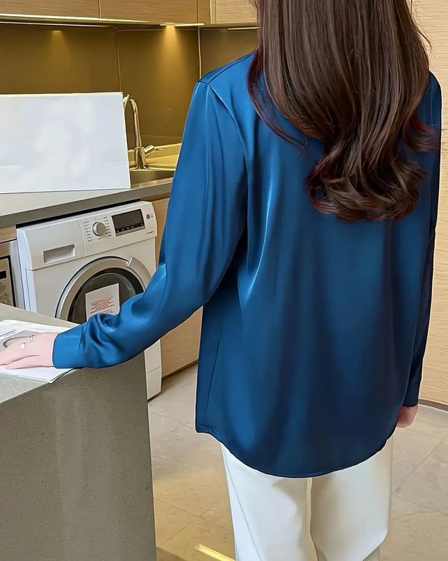 Long Sleeve Satin Shirt for Women