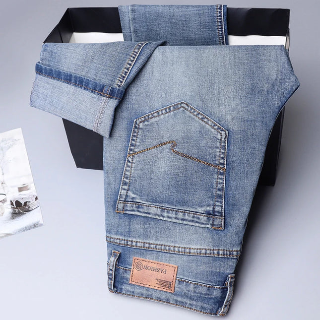 Men's Vintage Wash Casual Stretch Denim Jeans