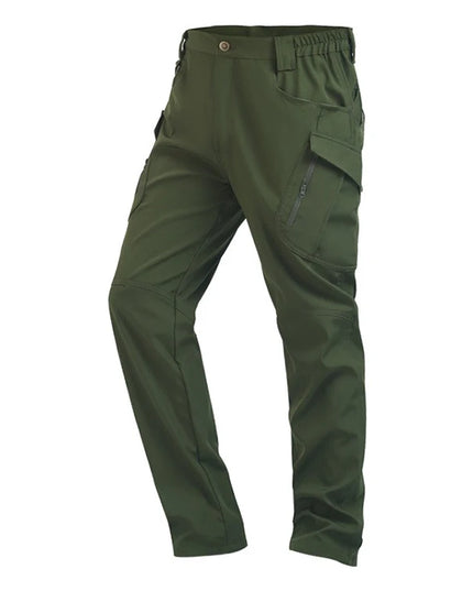 Men's Slim Fit Casual Pants with Multiple Pockets and Micro Elasticity
