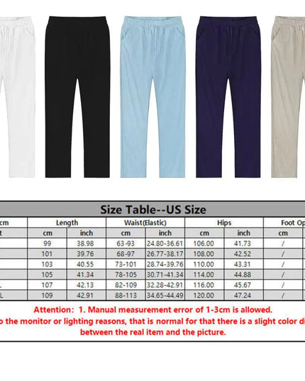 Two Piece Men's Cotton Linen Shirt and Pants Set