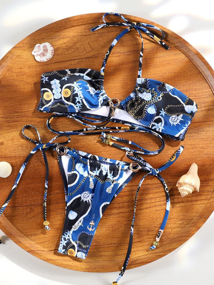 Bold Cut-Out Low-Waist Bikini Set for Women