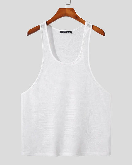 INCERUN Men's Transparent Mesh Tank Top