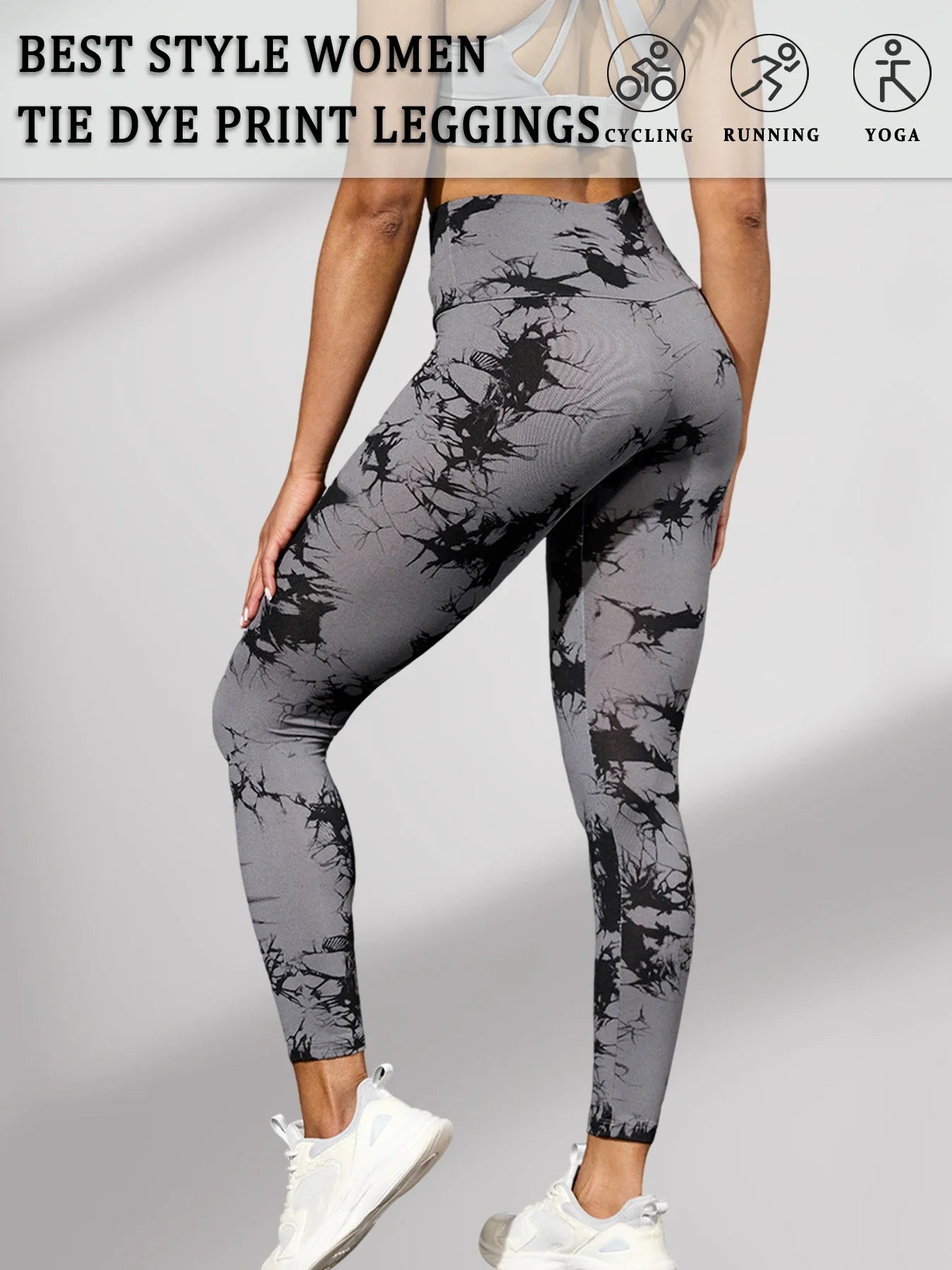 Seamless High-Waisted Tie-Dye Yoga Leggings – High Elasticity