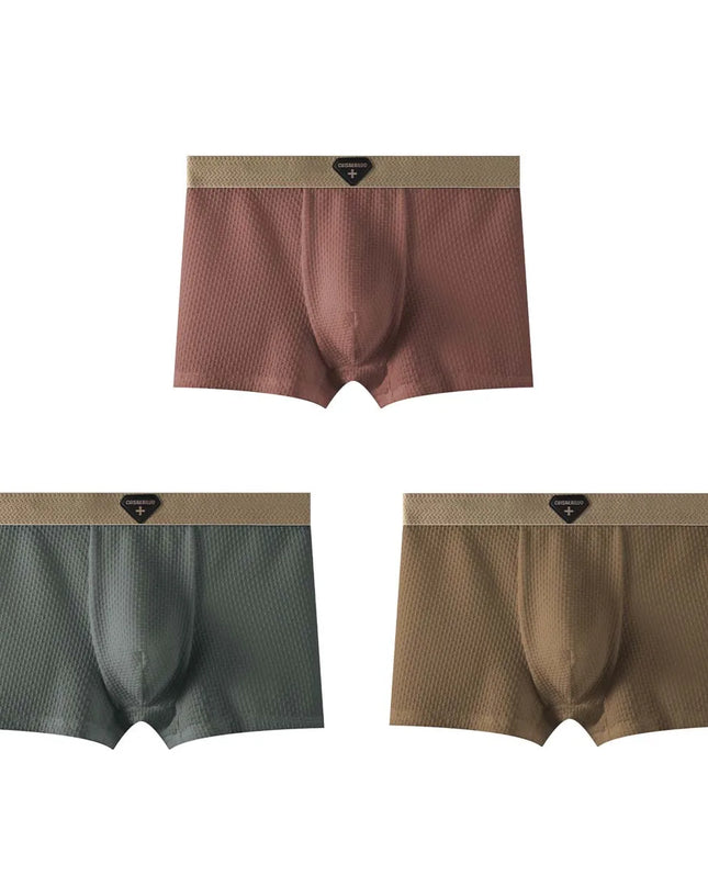 3-Pack Men's Ice Silk Boxers - Cool, Breathable, and Comfortable