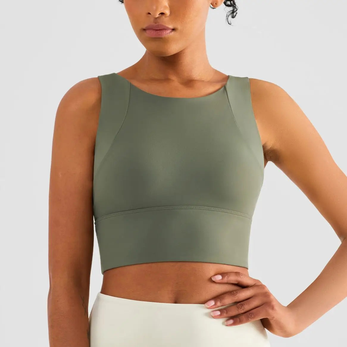 Nylon Women's Sports Bra - Stretchy Elastic Fitness Top 