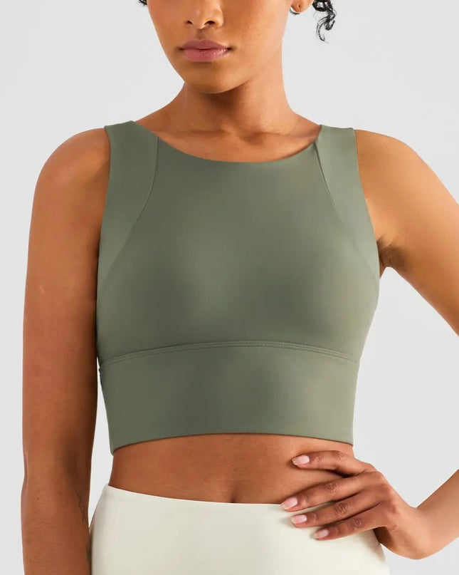 Nylon Women's Sports Bra - Stretchy Elastic Fitness Top - Various Colors