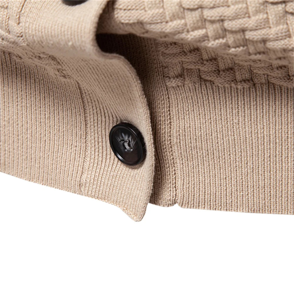 Men's Cotton V-Neck Button-Up Casual Knit Cardigan Sweater