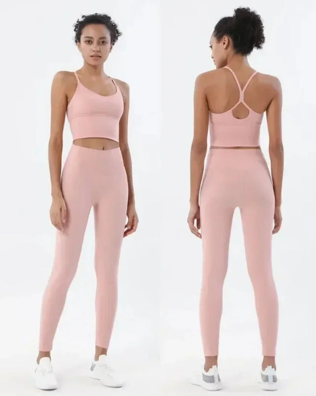 Women’s Gym Two-Piece Sports Bra and Leggings Set - Athletic Activewear Workout Outfit for Women