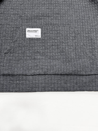 Women's Waffle Knit Hoodie Sweater - Loose Fit & Cozy Casual Sweatshirt