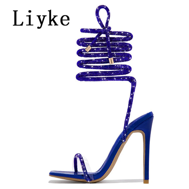 Women's Gold Padlock High Heels - Thin Strap Stiletto Footwear