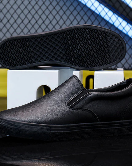 Men's Faux Leather Slip-On Sneakers