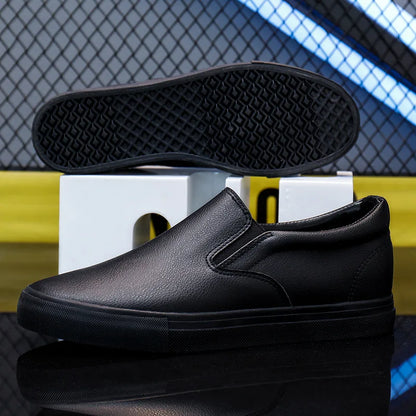Men's Faux Leather Slip-On Sneakers