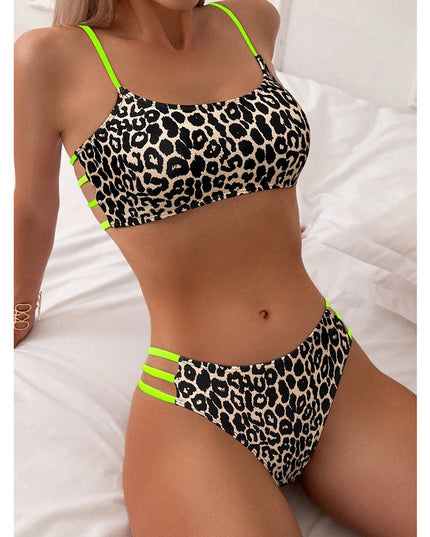 Leopard Print Women’s Bikini Swimsuit - High Waist Brazilian Bikini Set