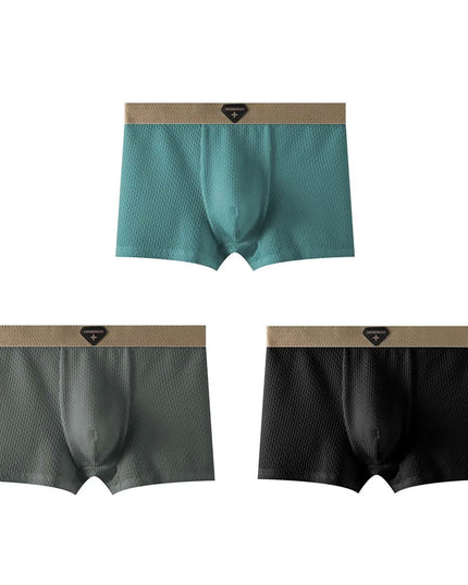 3-Pack Men's Ice Silk Boxers - Cool, Breathable, and Comfortable