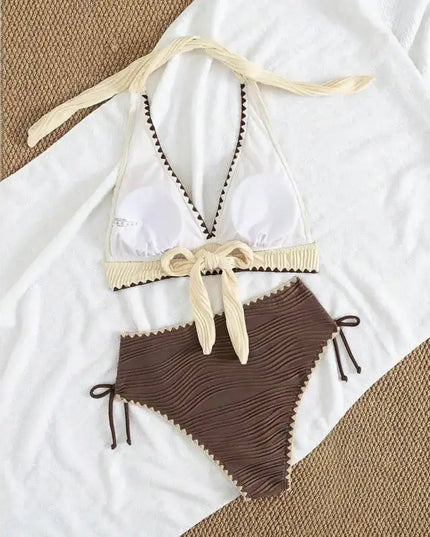 High-Waist Women's Bikini Swimsuit Set
