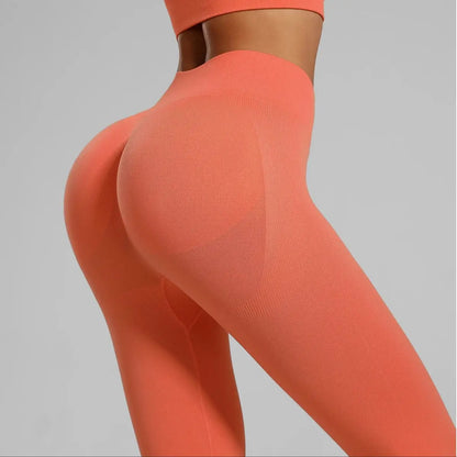 High-Waisted Ribbed Yoga Bra & Leggings Set for Women with Tummy Control