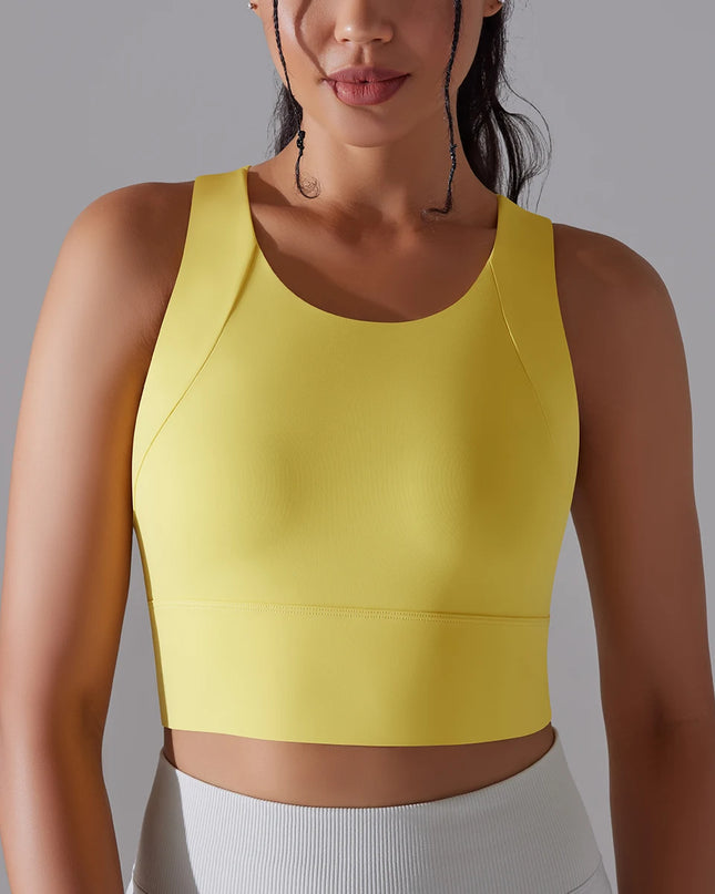 Nylon Women's Sports Bra - Stretchy Elastic Fitness Top - Various Colors