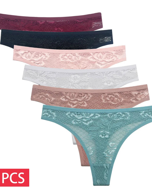5-Piece Set of Women's Transparent G-String Thongs - Various Color Set