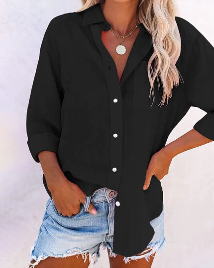 Women's Relaxed Fit Long-Sleeved Casual Shirt