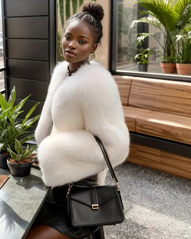 Elegant Women's Classic Faux Fur Jacket