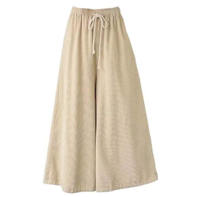 Women’s Cotton Bohemian Loose Wide-Leg Trousers