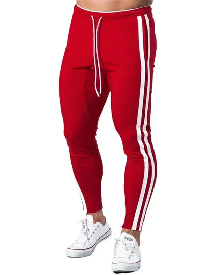 Men’s Fitness Striped Drawstring Sweatpants – Athletic Training Joggers